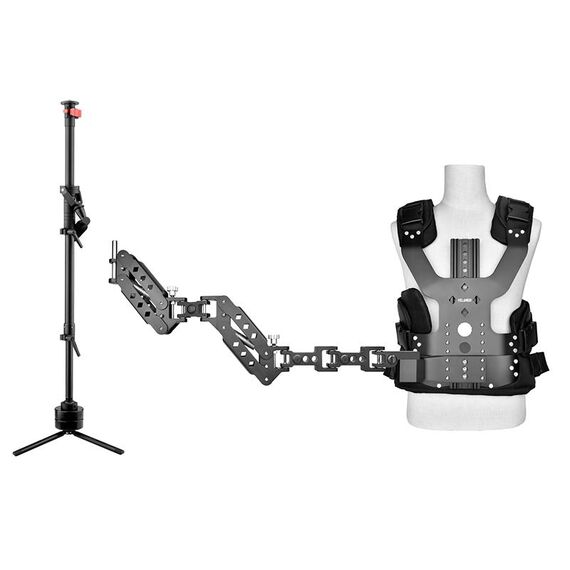 YELANGU B400 Gilet per braccio ammortizzante a tre assi Sistema di supporto per fotocamera stabilizzante Easy Rig (Nero)