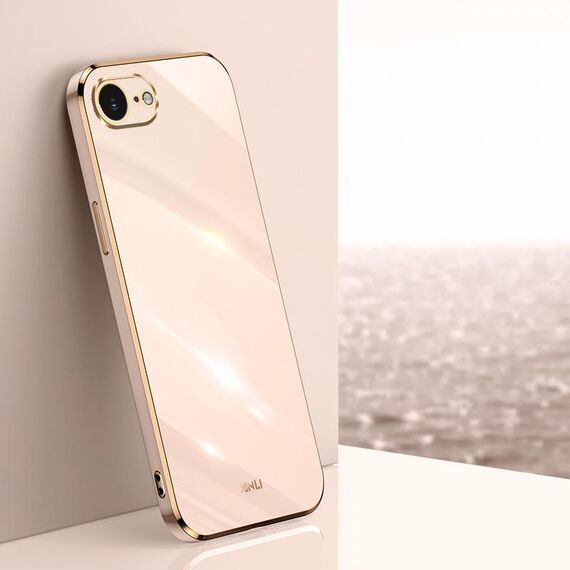 Per iPhone 16e XINLI Custodia per telefono in TPU con placcatura 6D e bordo dritto (rosa)