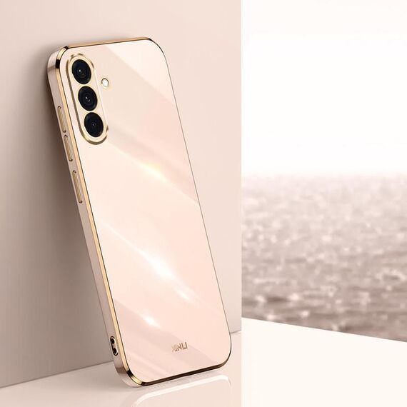 Per Samsung Galaxy A36 5G XINLI Custodia per telefono in TPU elettroplaccato 6D con bordo dritto (rosa)