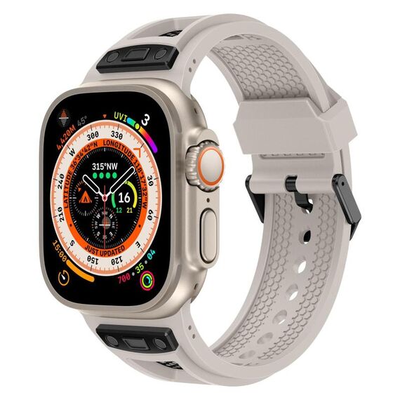 Per Apple Watch 46mm / 49mm / 45mm / 44mm Kalebol Honeycomb TPU Cinturino in maglia nera (Starlight Black Net)