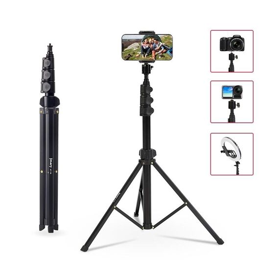 JMARY MT38 Supporto per telefono treppiede da viaggio 1,68 m Supporto per treppiede telescopico per fotocamera Vlogging