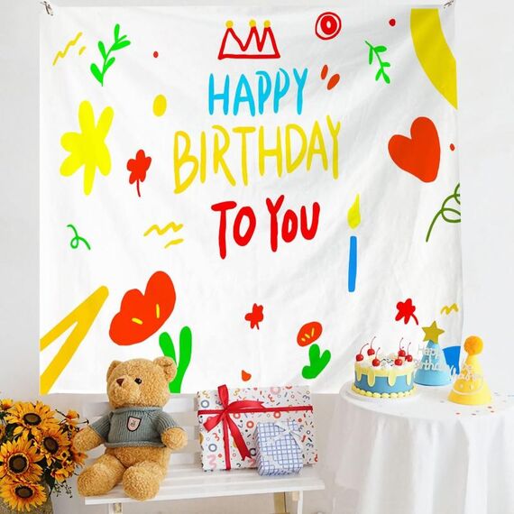 Layout di compleanno Panno da appendere Panno da parete per foto per bambini, dimensioni: 150x200 cm Velluto(29)