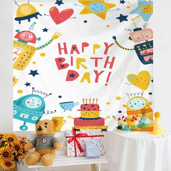 Layout di compleanno Panno da appendere Panno da parete per foto per bambini, dimensioni: 180x200 cm Velluto(1)