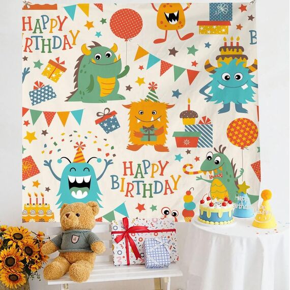 Layout di compleanno Panno da appendere Panno da parete per foto per bambini, dimensioni: 180x230 cm Velluto(36)