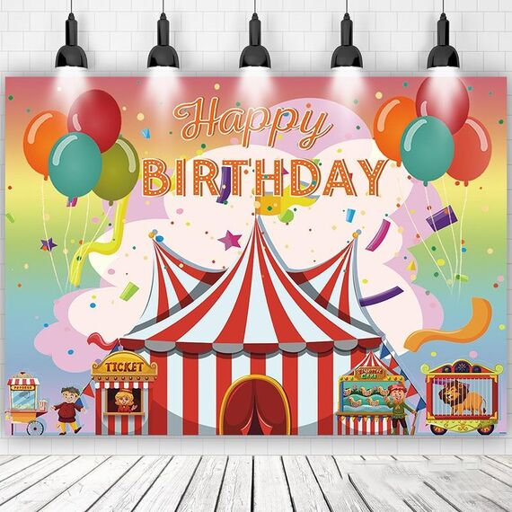 150x100cm Bambini Compleanno Sfondo Panno Carnevale Festa Gay Compleanno Tema Sfondo Banner Circo Sfondo Appeso Bandiera