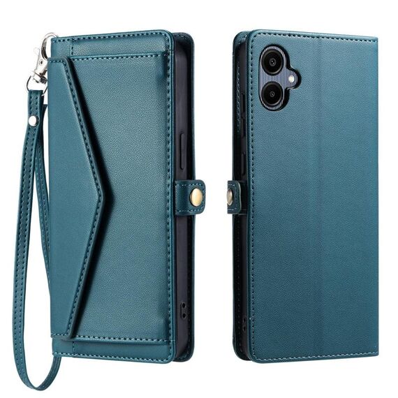 Per Samsung Galaxy A06 5G / 4G Portafoglio Multi-Slot per Scheda Custodia in Pelle per Telefono con Laccetto (Verde)