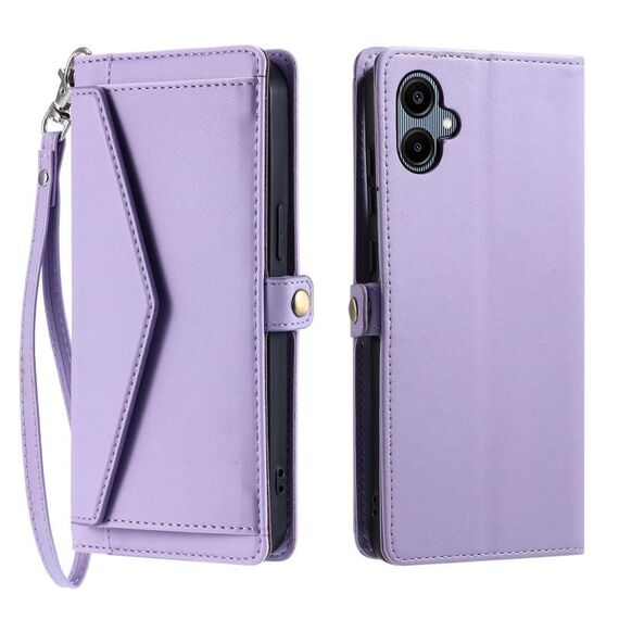 Per Samsung Galaxy A06 5G / 4G Portafoglio Multi-Slot per Scheda Custodia in Pelle per Telefono con Lanyard (Viola)