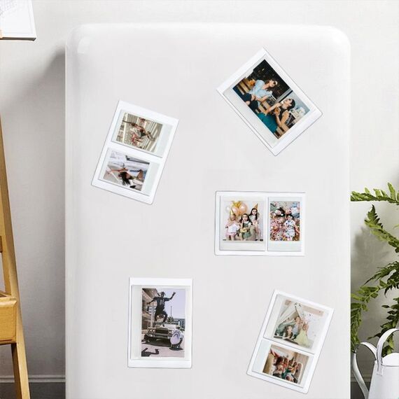 5 pezzi Cornice per album fotografico con borsa magnetica, dimensioni: 5 pollici (bianco)