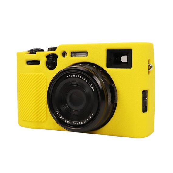 Per FUJIFILM X100VI Custodia protettiva in silicone morbido con texture Litchi (giallo)
