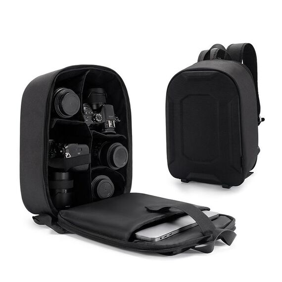 GELUZAK G19 1.0 Borsa per fotocamera rigida in EVA di medie dimensioni Zaino portaoggetti per fotocamera SLR (nero)