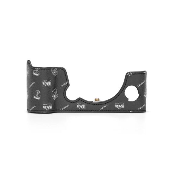Per FUJIFILM X-T5 Cwatcun D161 Vintage Camera Stand Custodia protettiva in pelle per fotocamera (nero)