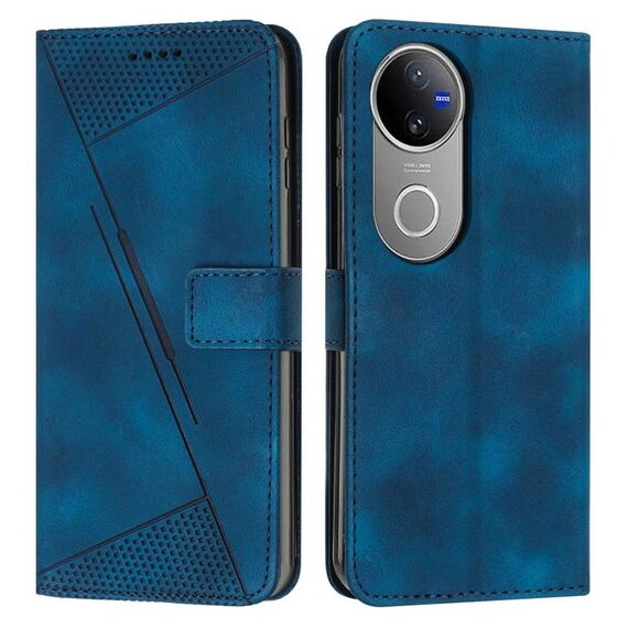 Per vivo V50 Dream Triangle Custodia in pelle per telefono con cordino (blu)