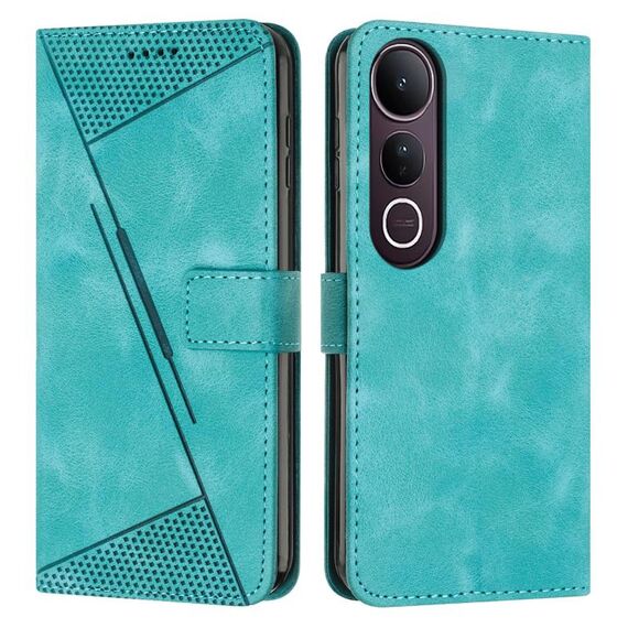 Per vivo V50 Lite Dream Triangle Custodia in pelle con cordino (verde)