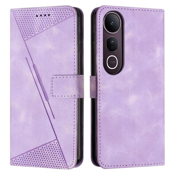 Per vivo V50 Lite Dream Triangle Custodia in pelle per telefono con cordino (viola)
