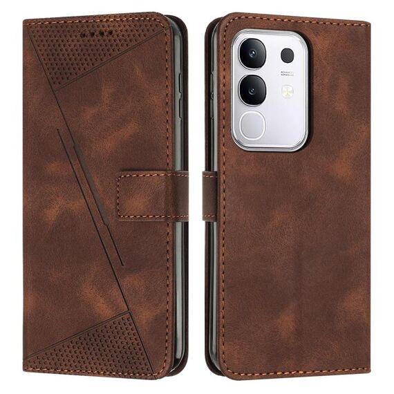 Per vivo Y29 4G Dream Triangle Custodia in pelle con cordino (marrone)