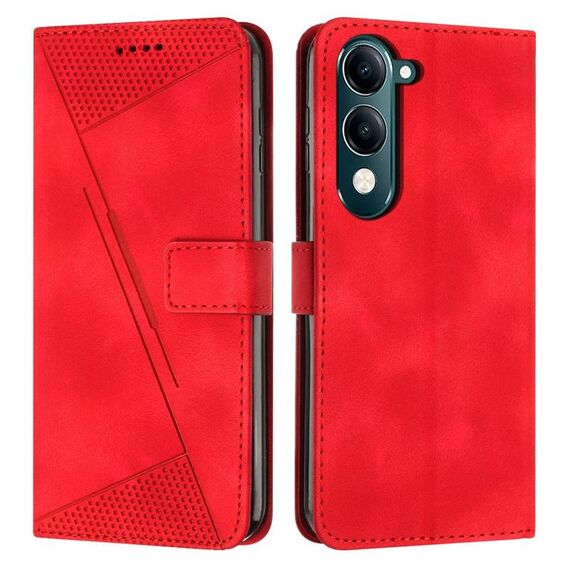 Per vivo Y29s 5G / Y04 4G Dream Triangle Custodia in pelle con cordino (rosso)