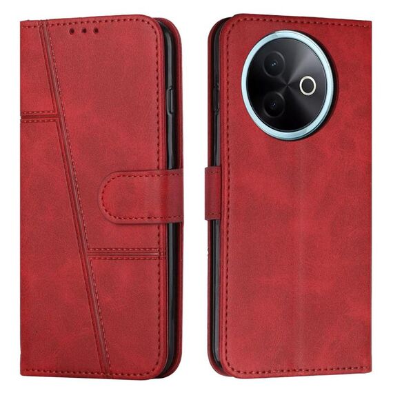 Per vivo Y39 5G Custodia per telefono in pelle con fibbia con texture di vitello con cuciture globali (rosso)