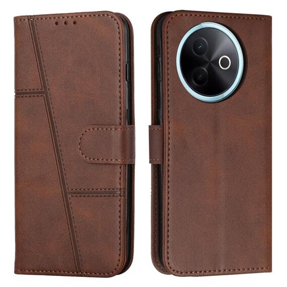 Per vivo Y39 5G Custodia per telefono in pelle con fibbia con texture di vitello con cuciture globali (marrone)