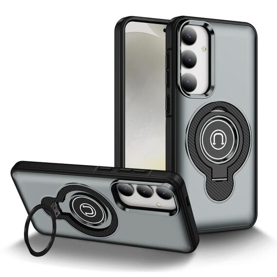 Custodia magnetica con supporto ad anello per Samsung Galaxy S23 5G (grigio)
