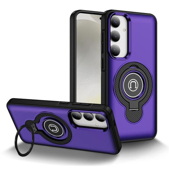 Custodia magnetica con supporto ad anello per Samsung Galaxy S23+ 5G (viola)