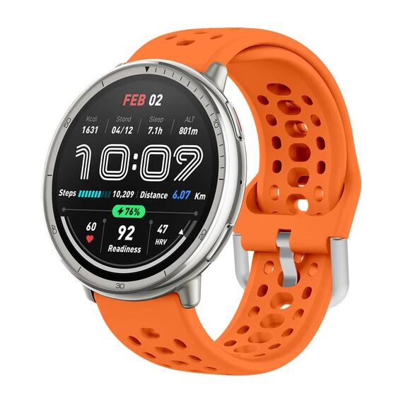 Per Amazfit Active 2 Cinturino sportivo in silicone con fibbia argentata (arancione)