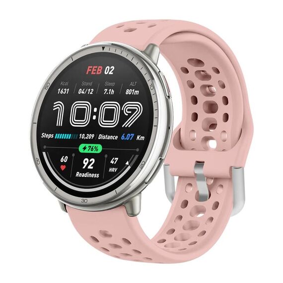 Per Amazfit Active 2 Cinturino sportivo in silicone con fibbia argentata (rosa)