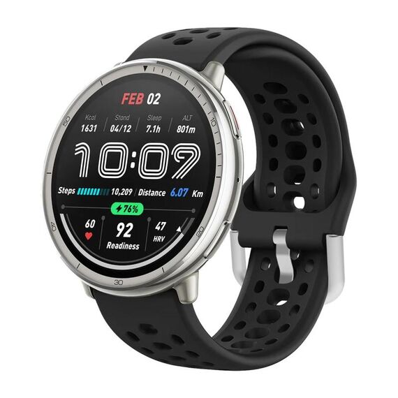 Cinturino sportivo in silicone con fibbia argentata per Amazfit Active 2 nero EDA007768501D 6922477518284