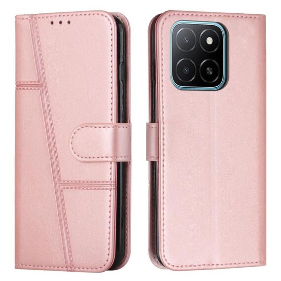 Per Honor X5b / X5b Plus 4G Custodia per telefono in pelle con fibbia e cuciture in vitello (oro rosa)