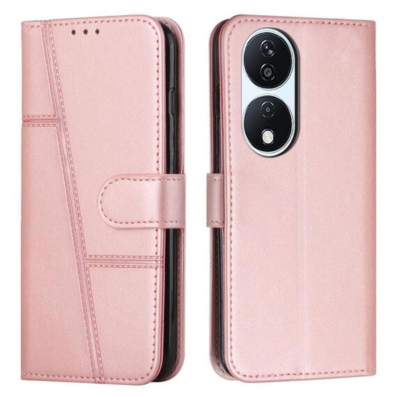 Per Honor X7b 4G / 5G / 90 Smart Stitching Pelle di vitello Texture Fibbia Custodia per telefono (oro rosa)