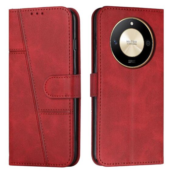 Per Honor X50 / X9b / X50 GT Custodia per telefono in pelle con fibbia e cuciture in vitello (rosso)