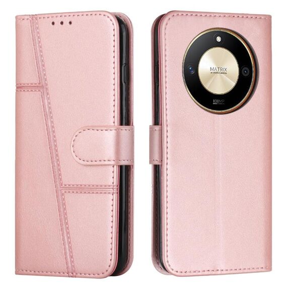 Per Honor X50 / X9b / X50 GT Custodia per telefono in pelle con fibbia e texture in vitello con cuciture (oro rosa)