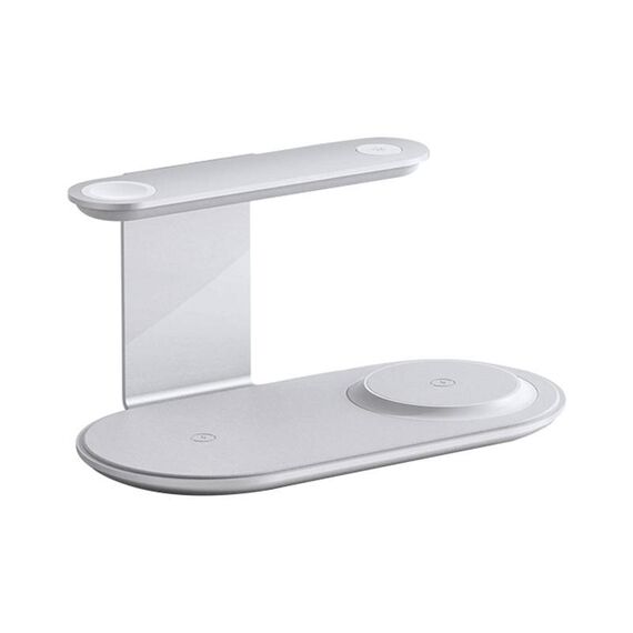 V2206 Caricabatterie wireless 3 in 1 da 15 W con luce notturna (argento)