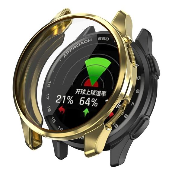 Per Garmin Approach S50 Custodia protettiva per orologio in TPU elettrolitico a copertura totale (oro)