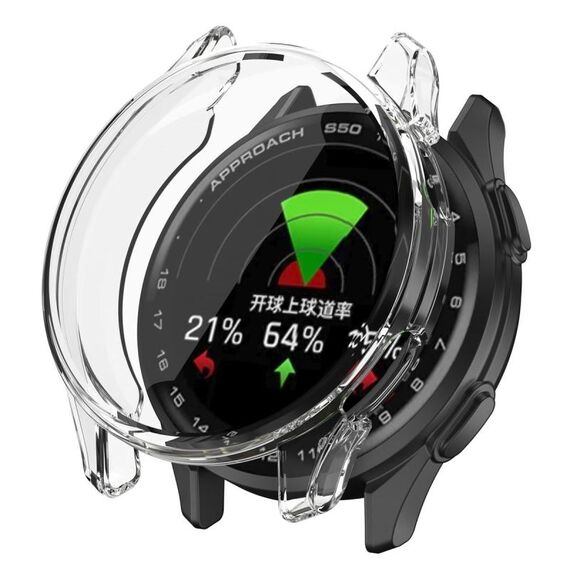 Per Garmin Approach S50 Custodia protettiva per orologio in TPU elettrolitico a copertura totale (trasparenza)