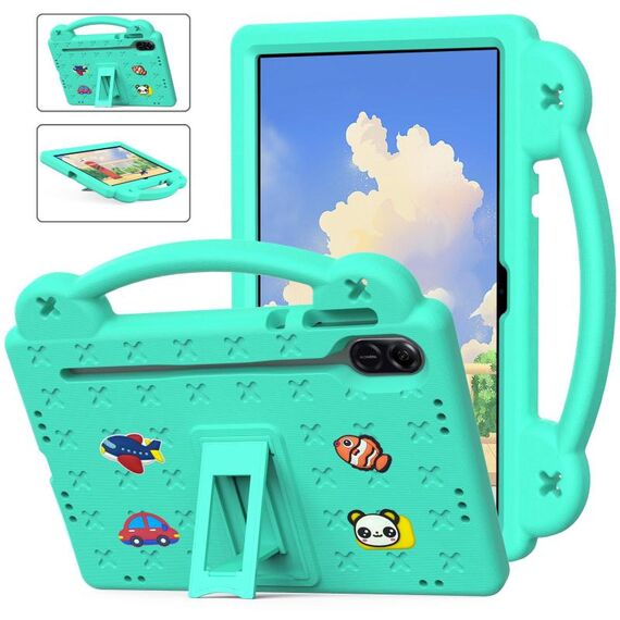 Per Honor Pad X9a Maniglia Cavalletto Bambini EVA Antiurto Custodia per Tablet (Verde Menta)