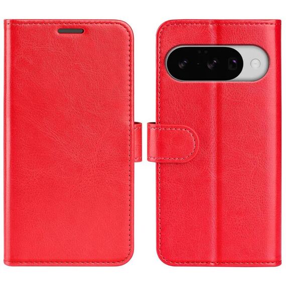 Custodia per telefono in pelle con flip orizzontale R64 Texture per Google Pixel 10/10 Pro (rossa)