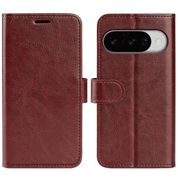 Custodia per telefono in pelle con flip orizzontale R64 Texture per Google Pixel 10/10 Pro (marrone)