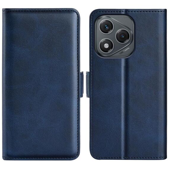 Custodia per telefono in pelle con chiusura magnetica orizzontale a doppio lato per Honor 400 Lite (blu scuro)