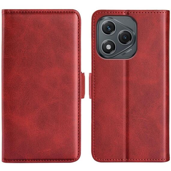 Custodia per telefono in pelle con chiusura magnetica orizzontale a doppio lato per Honor 400 Lite (rosso)