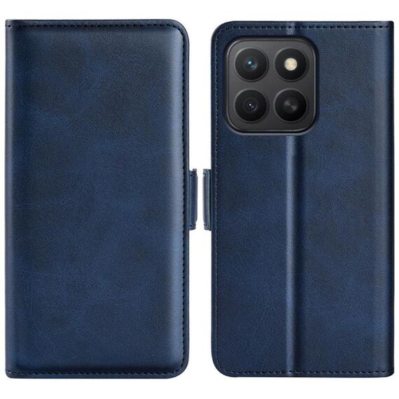 Per Honor X8c 4G Custodia per telefono in pelle con fibbia magnetica orizzontale a doppio lato (blu scuro)