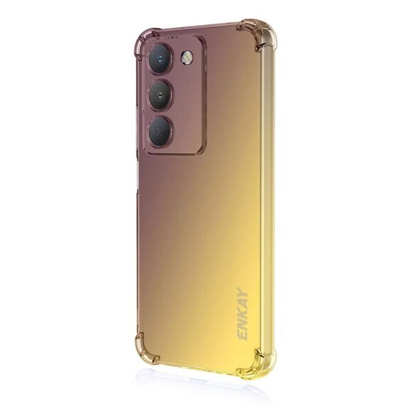 Per Realme 14X India / V60 Pro ENKAY Hat-Prince Gradient Airbag TPU Custodia per telefono (oro viola)
