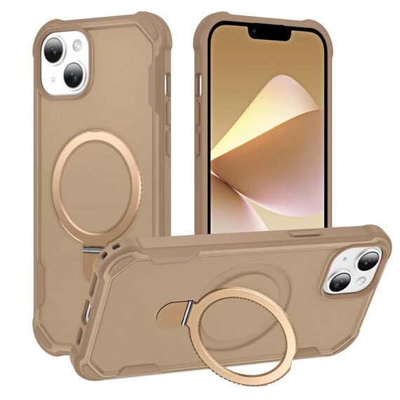 Per iPhone 14 Plus Yingcai Gears MagSafe Holder Custodia antiurto per telefono (marrone)
