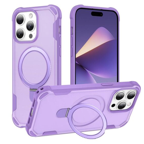 Per iPhone 15 Pro Yingcai Gears MagSafe Holder Custodia antiurto per telefono (viola)