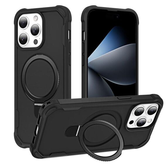 Per iPhone 15 Pro Yingcai Gears MagSafe Holder Custodia antiurto per telefono (nero)