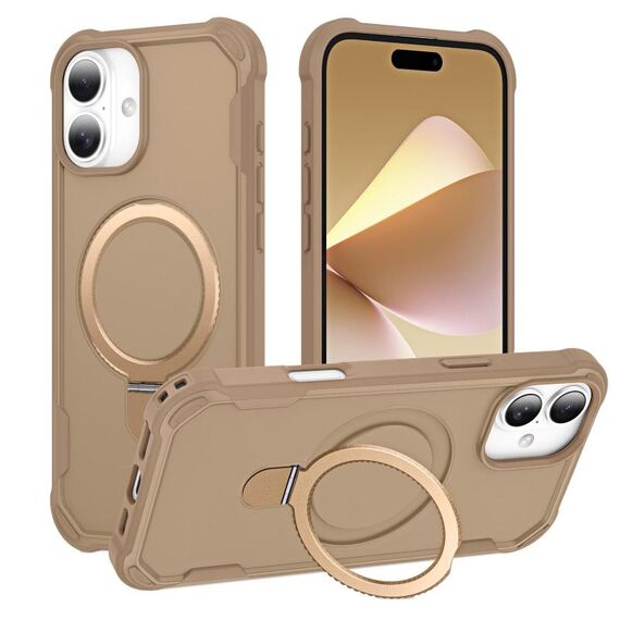 Per iPhone 16 Yingcai Gears MagSafe Holder Custodia antiurto per telefono (marrone)