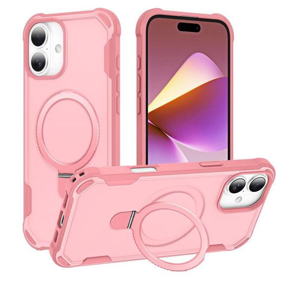 Per iPhone 16 Plus Yingcai Gears MagSafe Holder Custodia antiurto per telefono (rosa)
