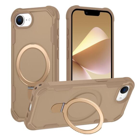 Per iPhone 16e Yingcai Gears MagSafe Holder Custodia antiurto per telefono (marrone)