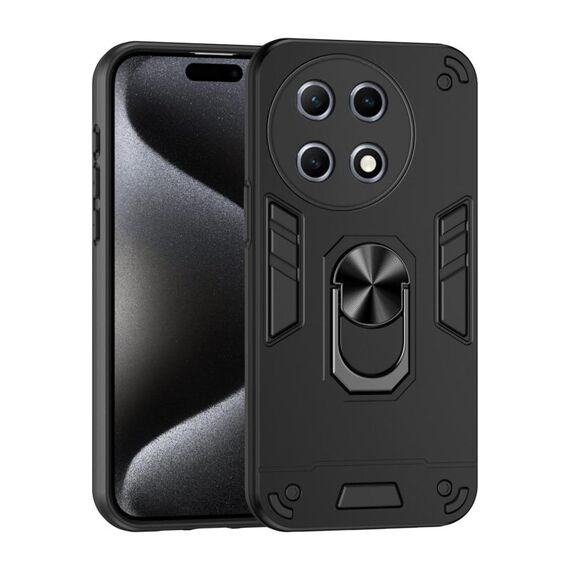 Per Tecno Camon 30S / 30S Pro Custodia antiurto in metallo con anello per telefono (nero)