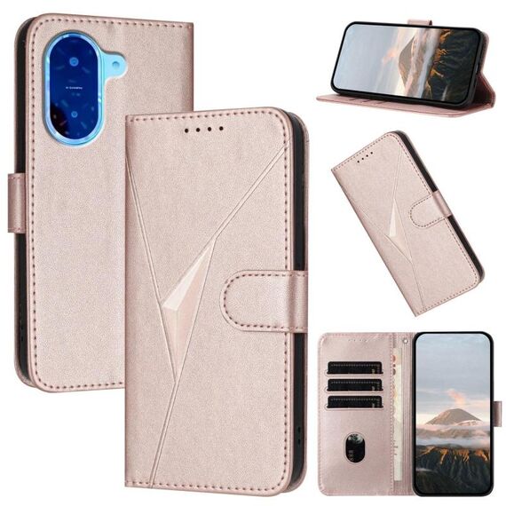 Custodia in pelle con fibbia a triangolo per Redmi A5 4G 171,7 mm / Xiaomi Poco C71 (oro rosa)