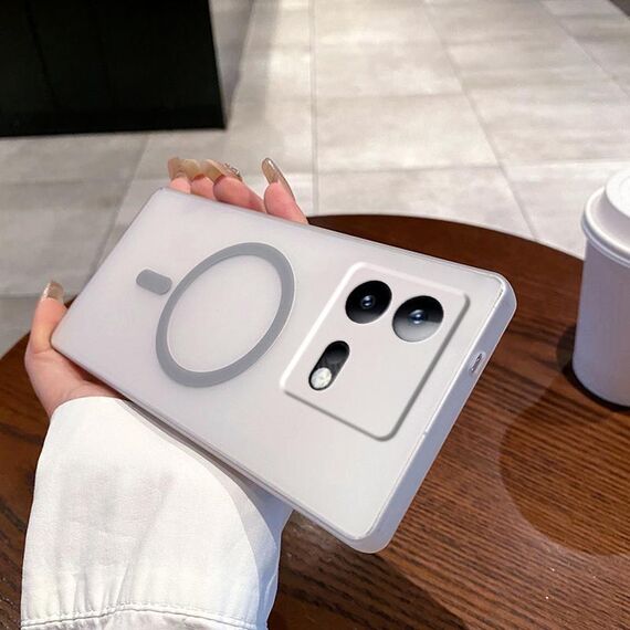 Per vivo iQOO Neo8 Fine Hole Ice Fog MagSafe PC Phone Case (grigio titanio)
